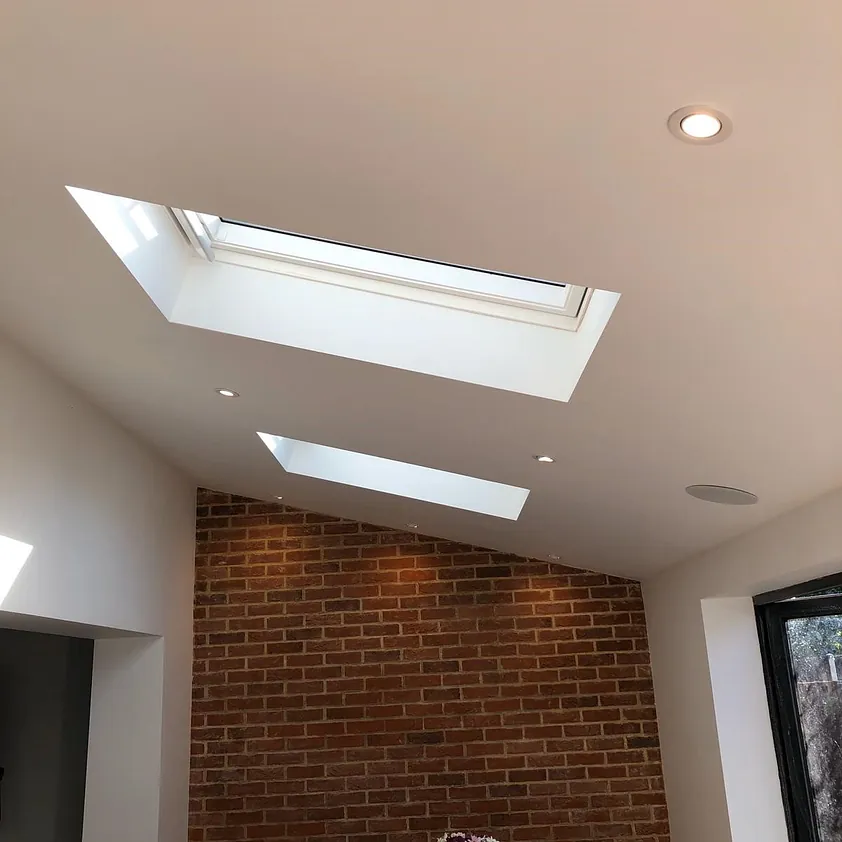 Kitchen with skylights